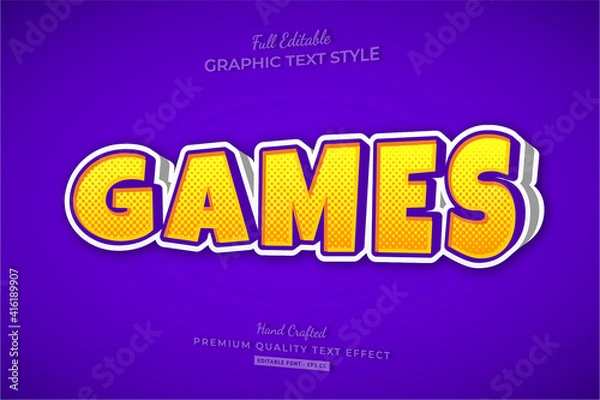 Fototapeta Games Cartoon 3D Editable Text Effect Font Style