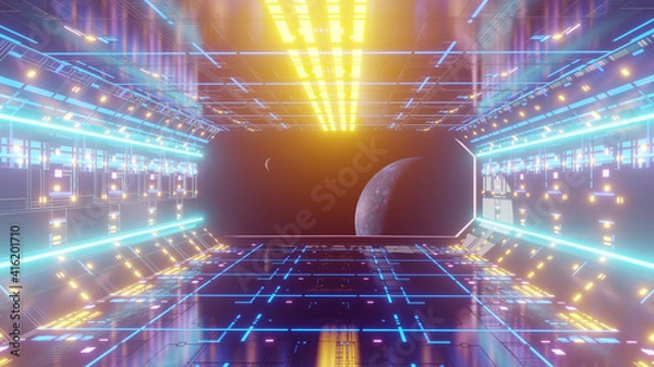 Fototapeta sci fi abstract tunnel in space