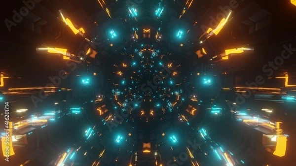 Fototapeta sci fi abstract tunnel 