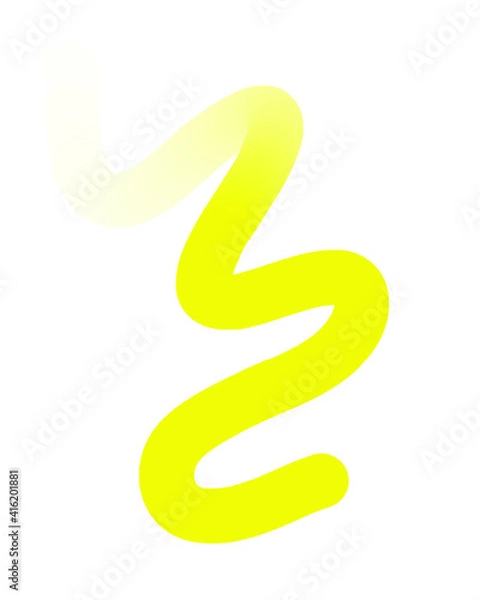 Obraz Yellow Hand-Drawn Line - Wavy Gradient With Transparent Background