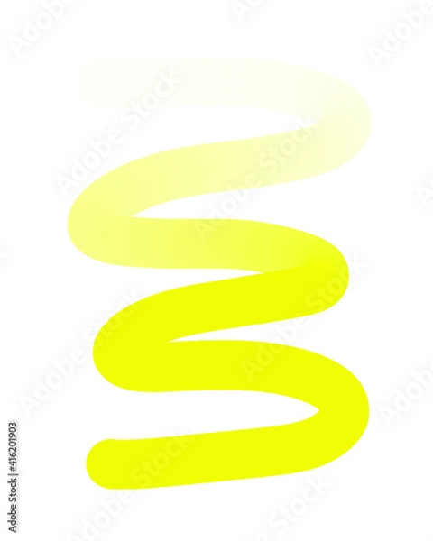 Obraz Yellow Hand-Drawn Line - Wavy Gradient With Transparent Background