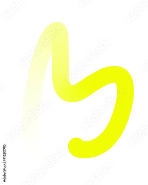 Obraz Yellow Hand-Drawn Line - Wavy Gradient With Transparent Background