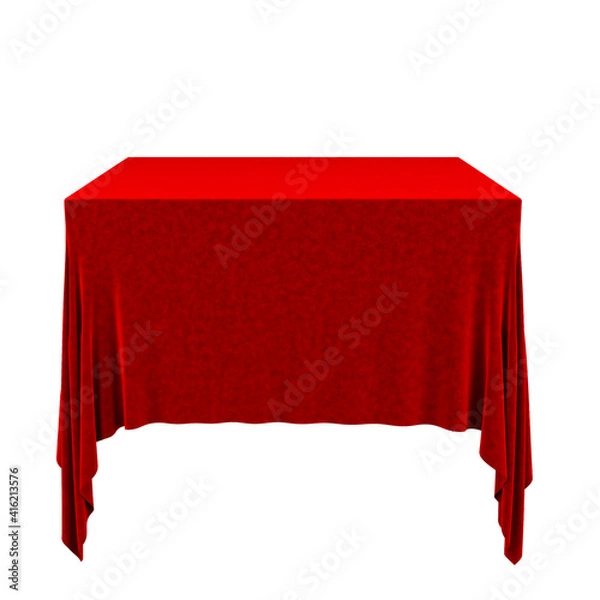 Obraz Empty red tablecloth isolated on white.