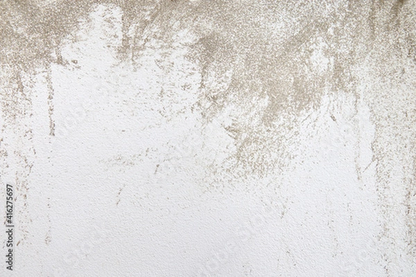 Fototapeta Stara biała tynkowa powierzchnia ściany z obieraniem ściany i zarysowania