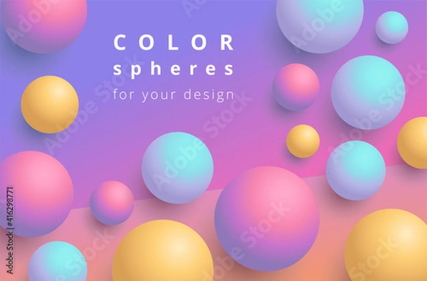Obraz Color spheres for your design. Colored balls on the surface.
