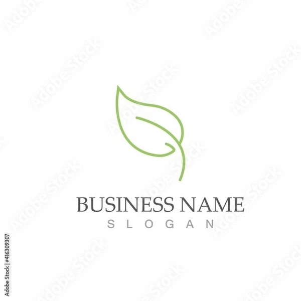 Fototapeta Logos of green Tree leaf ecology