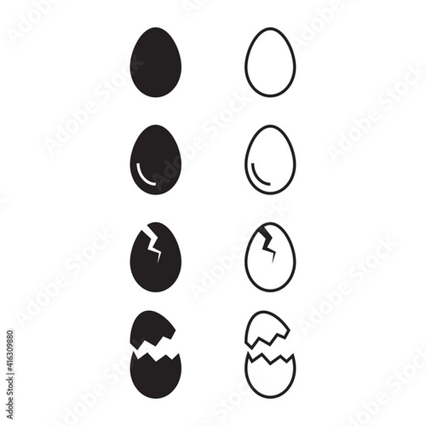 Obraz Broken egg icon