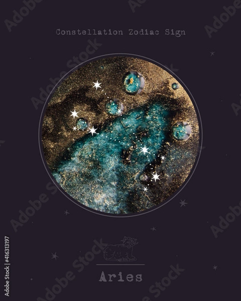 Fototapeta Constellation Zodiac Sign. Astrology and astronomy. abstract image of the planet, celestial body. Vector graphics