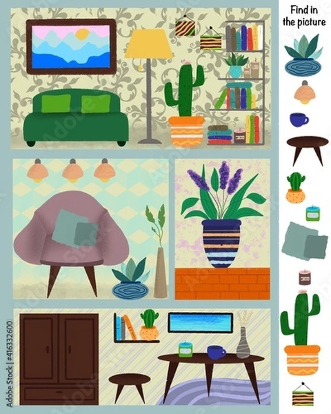 Fototapeta Find in the picture. Logical game 