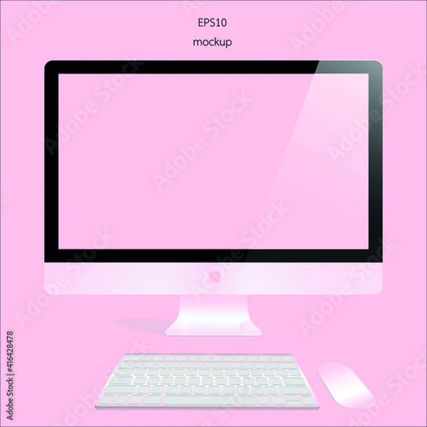Fototapeta mockup display pink color isolated EPS10