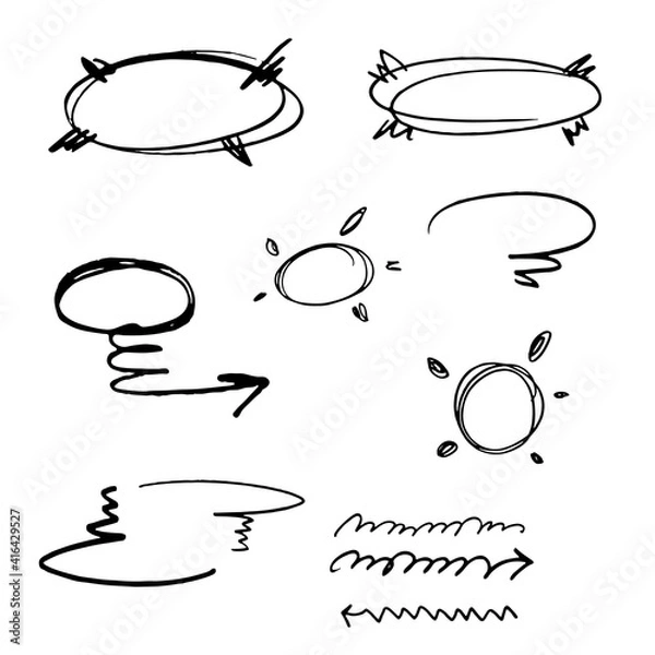 Fototapeta Bubbles frame drawing. Text box, infographic design elements 