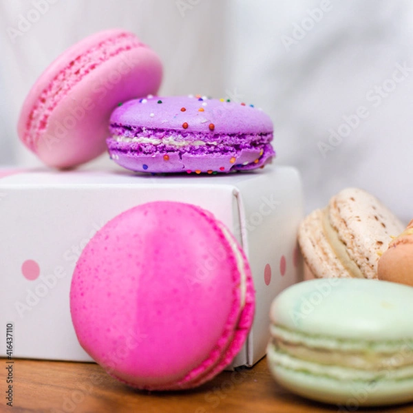 Obraz Bunch of Delicate Macarons
