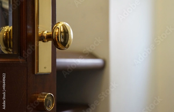 Fototapeta door handle and key