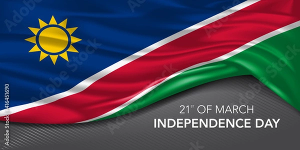 Obraz Namibia happy independence day greeting card, banner with template text vector illustration