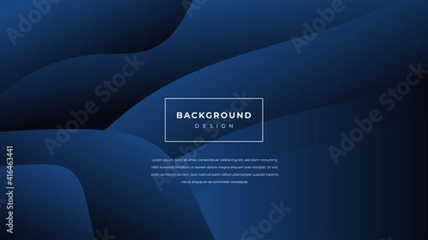 Obraz Paper layer circle blue abstract background. Curves and lines use for banner, cover, poster, wallpaper, design with space for text.