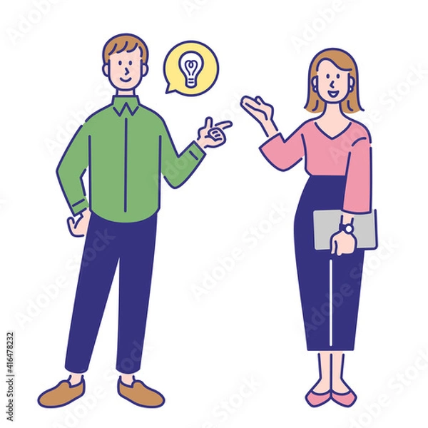 Obraz ビジネス、説明、アクションセット