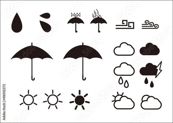 Obraz 天気マークセット（jpeg）