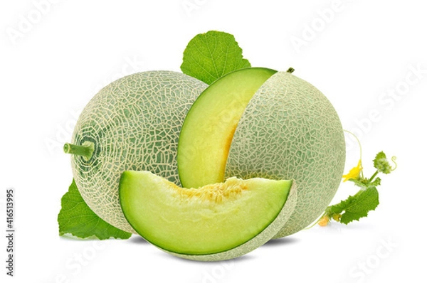 Obraz cantaloupe melon isolated on white background