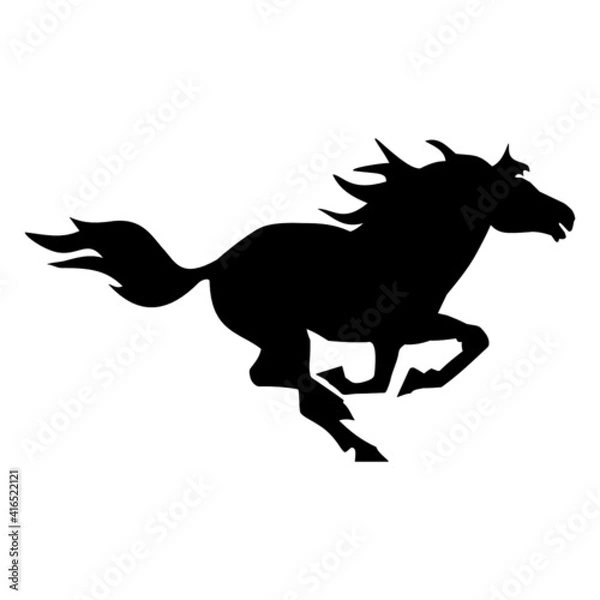 Obraz Horse running galloping silhouette vector icon