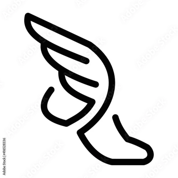 Obraz Wing shoe hermes logo line simple design vector