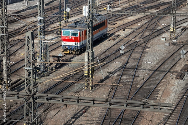 Obraz locomotive at the railway junction
