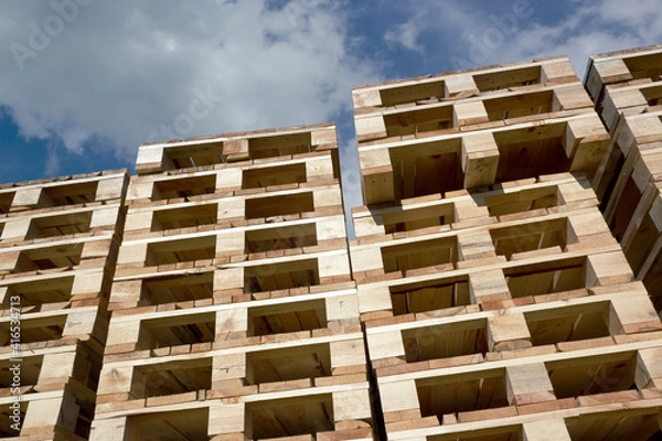 Obraz stacked wooden pallets