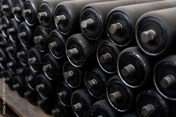 Obraz rollers for the conveyor movement