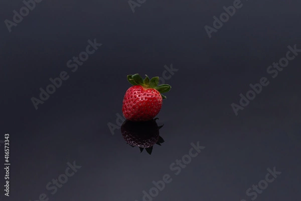 Obraz Strawberry on a black background