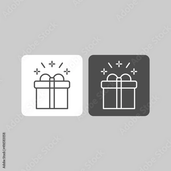 Fototapeta Gift flat vector icon. Present flat vector icon