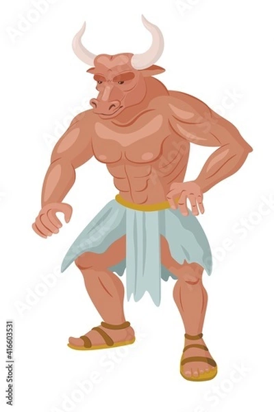 Obraz Vector art of minotaur monster from greek myth