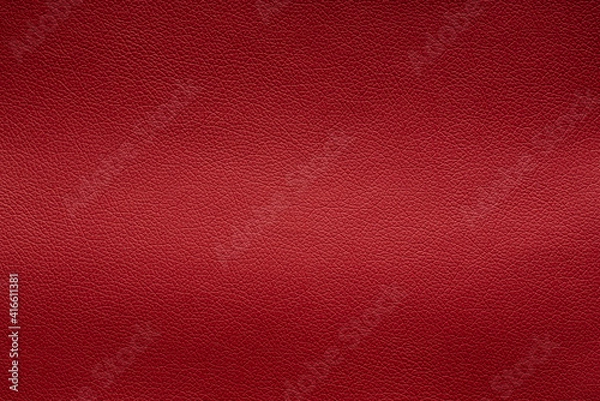 Fototapeta Orange leather texture with light stretch, background.