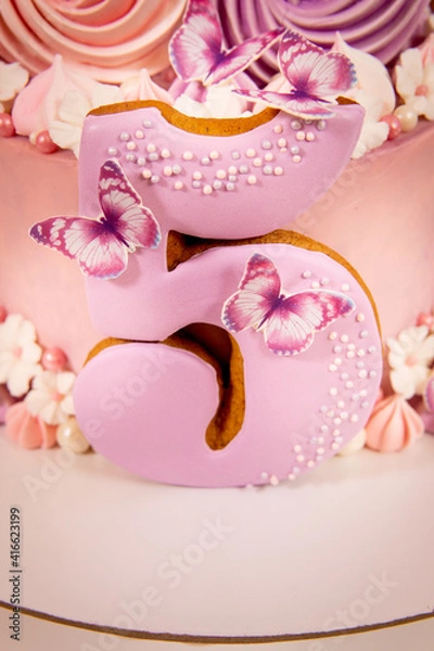 Obraz Gingerbread number on the cake