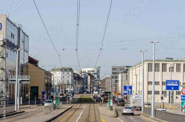 Obraz Voltaplatz, Dreirosenbrücke, Basel, Schweiz