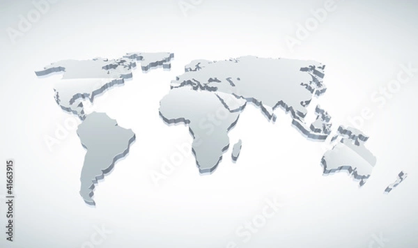 Obraz 3d Vector World Map.