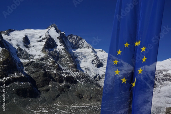 Fototapeta  Grossglockner with EU flag