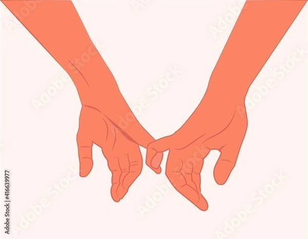 Fototapeta Shaking hands. Two hands gestures. Hold someone else's hand to help. Helping each other. meeting, partnership, support, friendship, agreement, love, lovers hands. hand in hand flat vector illustration