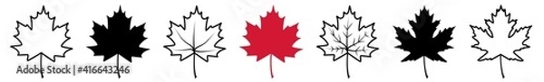 Fototapeta Maple Leaf Icon Canada Maple Leaf Set | Maple Leaves Icon Canadian Vector Illustration Logo | Maple-Leaf Icon Isolated Maple Leaf Collection
