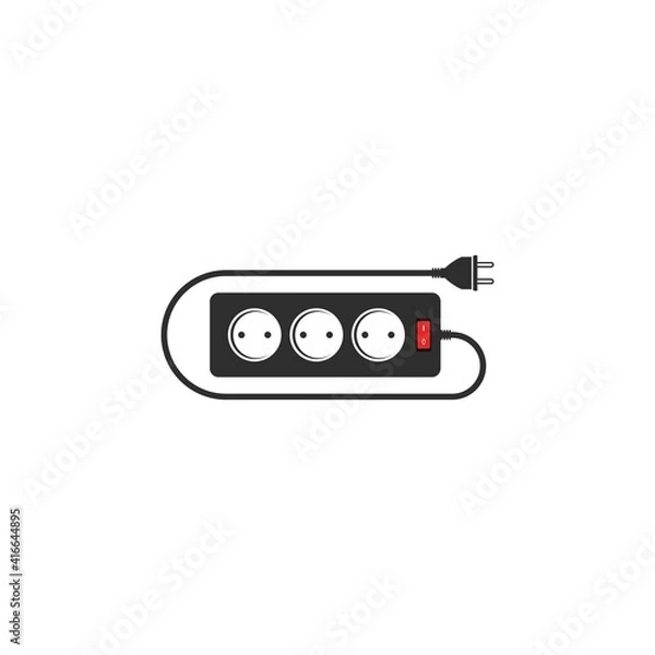 Obraz extension cord simple vector icon illustration