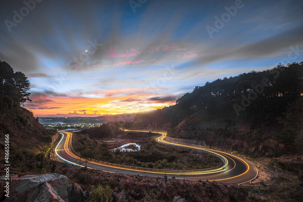 Obraz sunset on highway