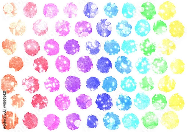 Fototapeta 虹　レインボー　カラフル　水彩　クレヨン　色鉛筆　背景素材　明るい