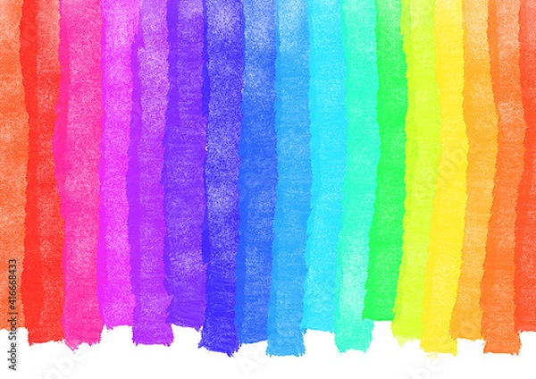 Obraz 虹　レインボー　カラフル　水彩　クレヨン　色鉛筆　背景素材　明るい