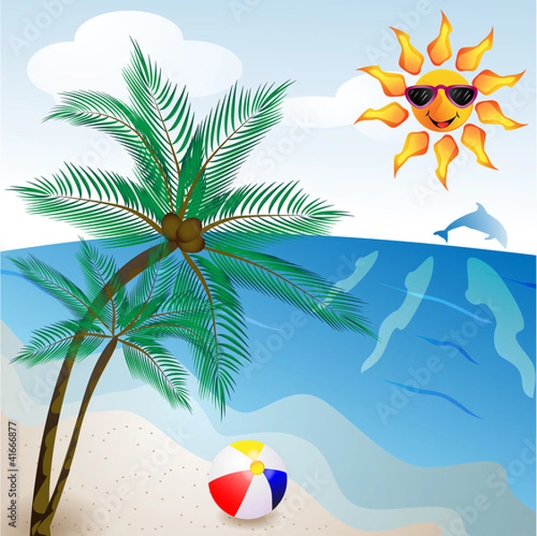 Obraz Beach with palm tree