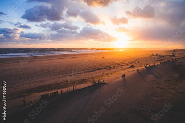 Obraz 中田島砂丘を照らす美しい夕日
