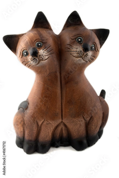 Obraz two cats isolated on white background