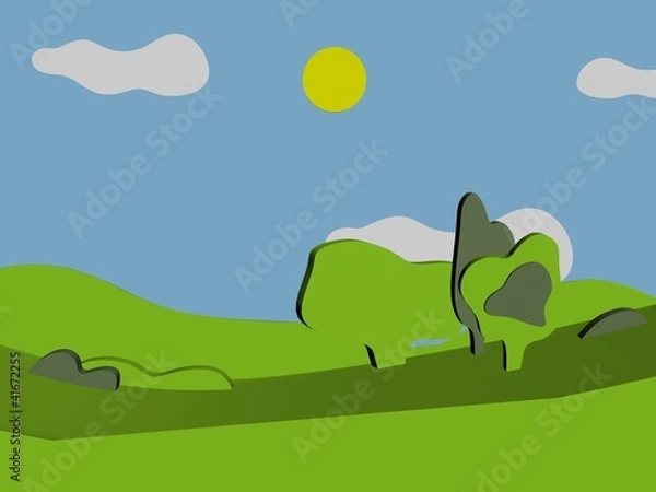 Obraz eine schöne 3d landschaft