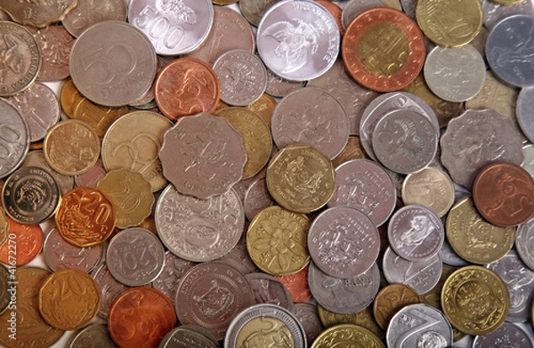 Obraz coin of different countries background