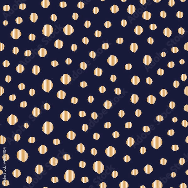 Obraz Vector gold dots coins dark blue seamless pattern