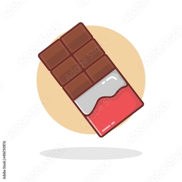 Obraz Chocolate bar, cute and charming vector illustration