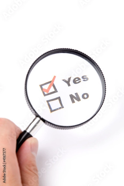 Fototapeta questionnaire and magnifier
