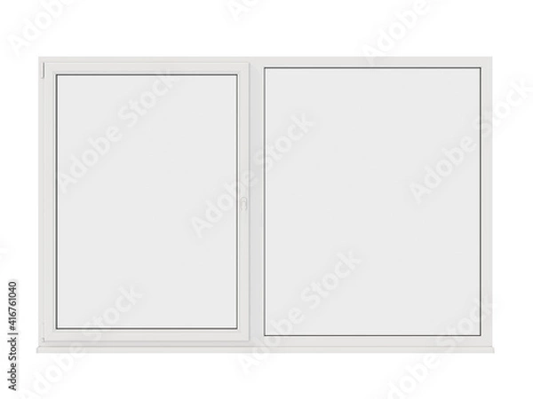 Fototapeta The image of the sample window on white background. 3D Rendering